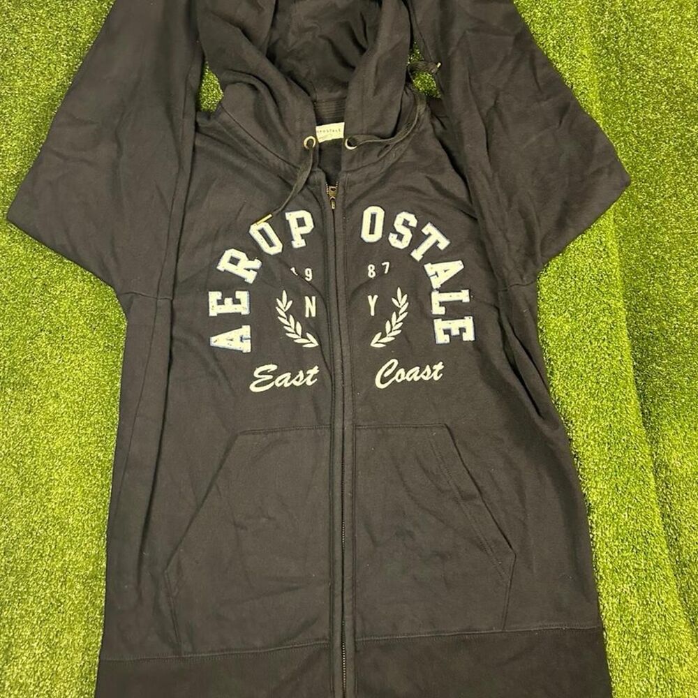 Aeropostale Men's Navy and Black Hoodie